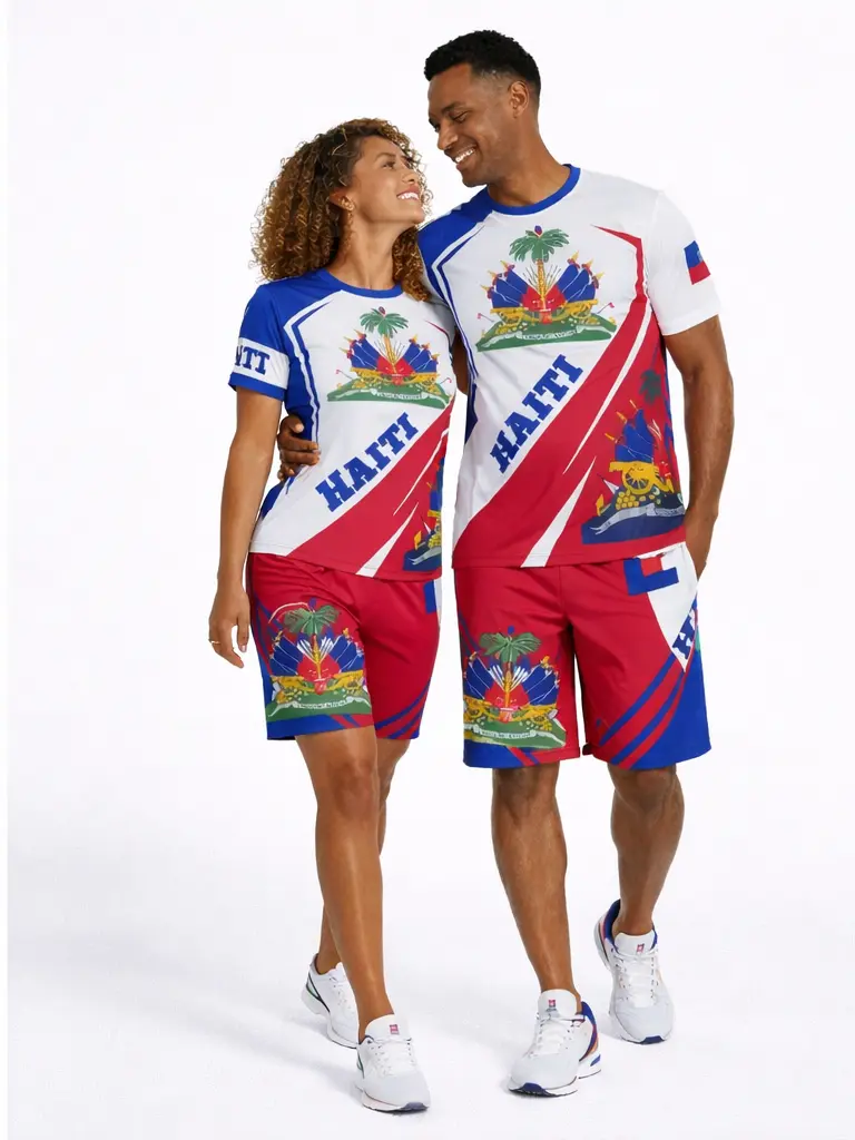 Haitian Pride Shirt & Shorts Set | Unisex Matching Outfit