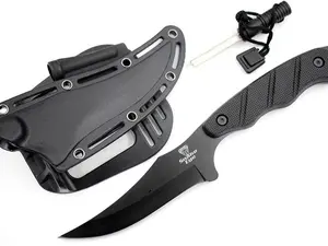 Snake Eye Tactical 9" Skinner Knife with Sharpener and ABS Sheath, EDC, Outdoor Gear, Camping, Hunting (1148-BK)