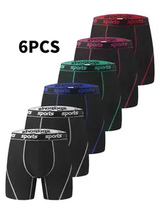 3/6-Pack Men's Boxer Briefs Multipack - Elastic Long Leg Sport Underwear, Moisture-Wicking Breathable Fabric, Soft Stretch Fitted Comfort for Daily Wear & Home (Assorted Colors)