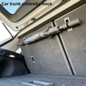 Universal Car Umbrella Rack, Rear Trunk and Seat Back Headrest Hook, No Drilling Space-Saving Storage, for Umbrellas, Shopping Bags, Handbags, Car Interior Decor, Car Organizer