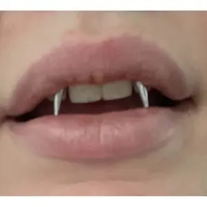 WKOUD 2 Pcs  Piercing Tiger Teeth Vampire  Stainless Steel Smile Lip Nail Jewelry Fangs Dracula Septum 3 Style