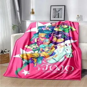 JoJo Bizarre Adventure Blanket Ultra Soft Flannel Cozy Warm Lightweight Bedroom Couch Sofa Office Car Knee Throw Decor Decorative Throw Perfect Birthday Gift Christmas Gift for Anime Fans Adults Teens Men Women Stand Style