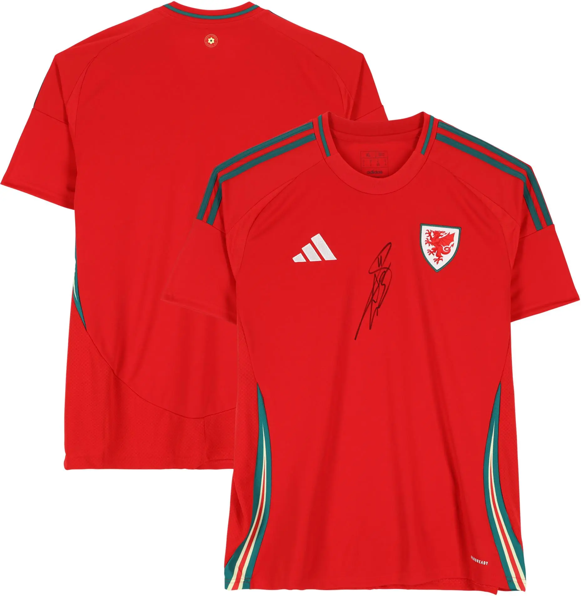 Gareth Bale Wales National Team Autographed adidas 2024 Red Replica Jersey - Front Signed - Fanatics Authentic Certified