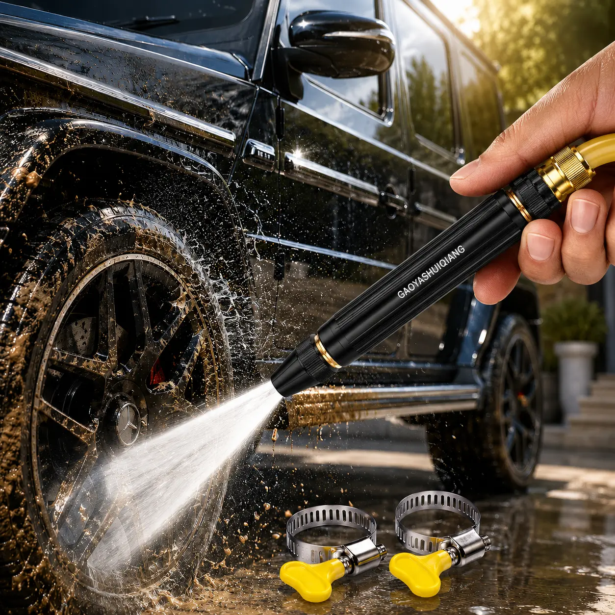 Upgrade Your Garden Hose with This High Pressure Spray Nozzle | Adjustable Water Jet for Car Wash, Garden & Pet Cleaning