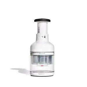 Food Chopper White: Manual Vegetable & Onion Chopper Dicer, Stainless Steel Blade, Dishwasher-Safe, Includes Storage Container