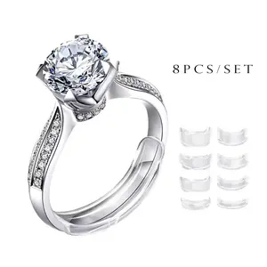 Ring Size Adjuster for Loose Rings - 8 Pack Invisible Ring Sizer Set, 8 Sizes Fit Almost Any Ring, Ring Guard Tightener Spacer with Polishing Cloth, Jewelry Sizing Tool for Men and Women