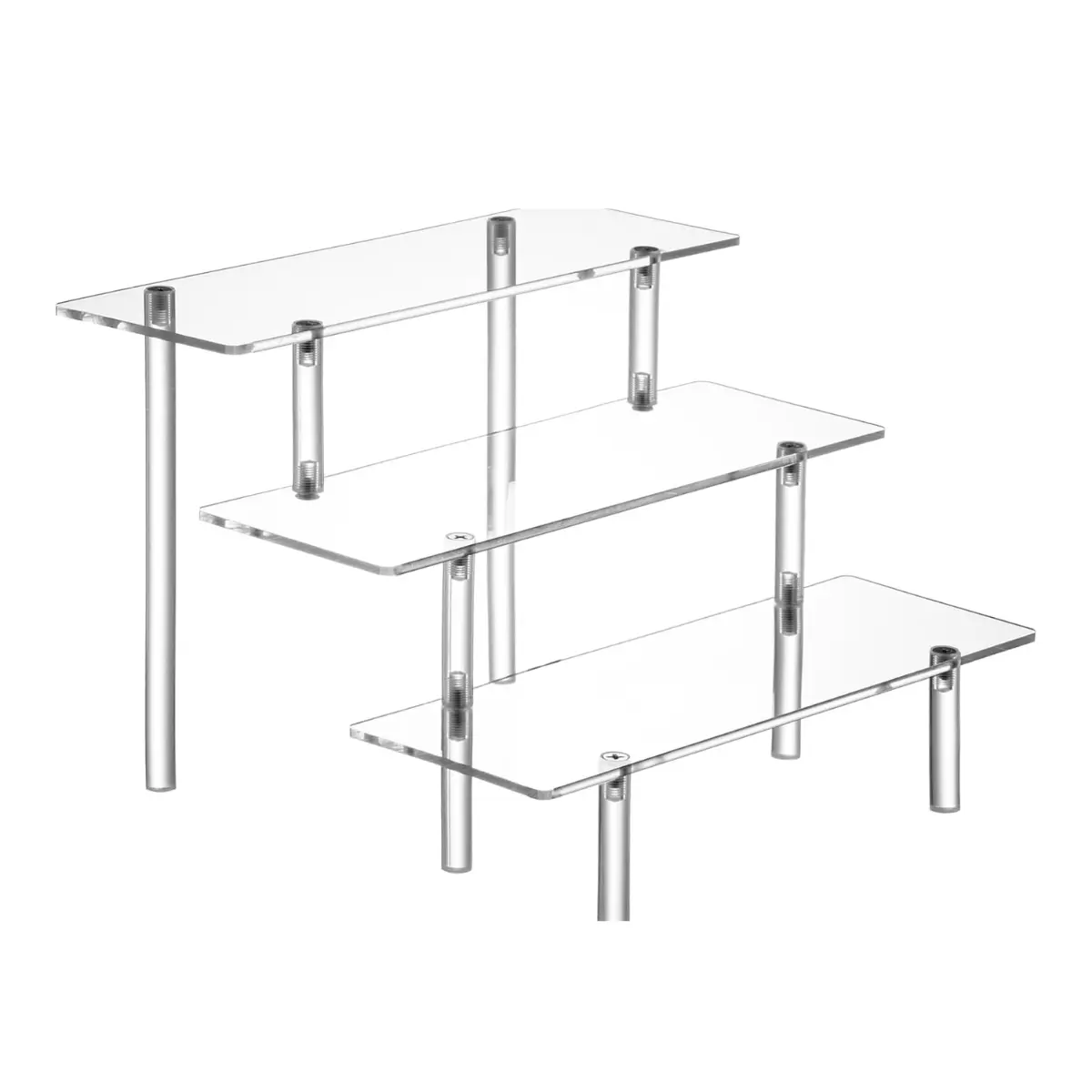 Transparent 3-Layer Desktop Ornament Storage Rack, Acrylic Perfume Display Stand Organizer, 3 Tier Cupcake Stand Risers for Food, Tabletop, Gift Shelf