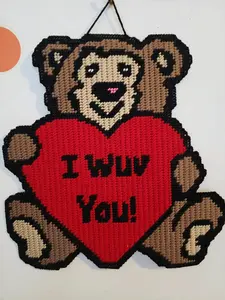 I Wuv You Teddy Bear Wall or Door Hanger