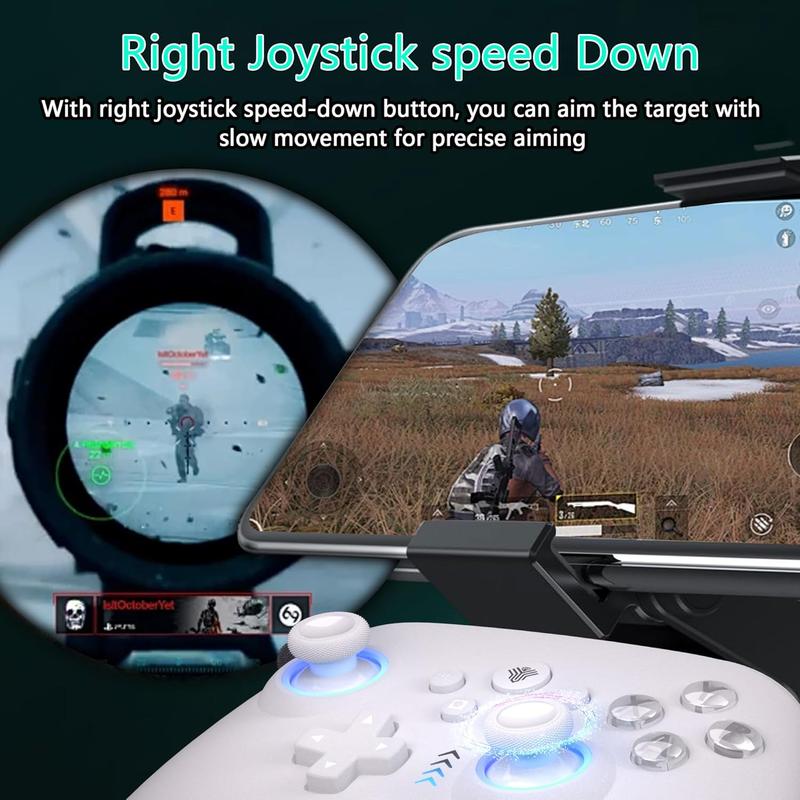 YUYIU Dawn Breaker No Stick Drift Wireless Pro Controller(Not ForXBox)  For PC Switch Steam with Hall Effect Sticks Linear Triggers Dual Vibration 6 Axis Gyro RGB Macro Buttons