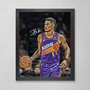 Devin Booker Poster Art Autographed  Personalized Gifts for  Birthday BDAY
