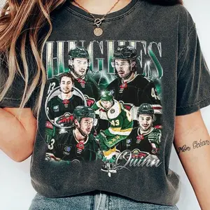 Quinn Hughes Minnesota Hockey Bootleg Vintage Shirt, Comfort Colors Quinn Hughes Minnesota Hockey Tshirt.