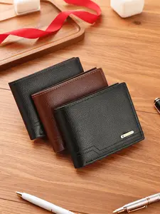 Men's Wallet, Multi-Card Wallet, Minimalist Wallet, Large Capacity Cardholders, In Solid Color With Letter Print, Made Of PU Leather, Bifold Multi-Card Slots Wallet, Personalized Gift For Brother, Father, Boyfriend, Anniversaries, Father's Day