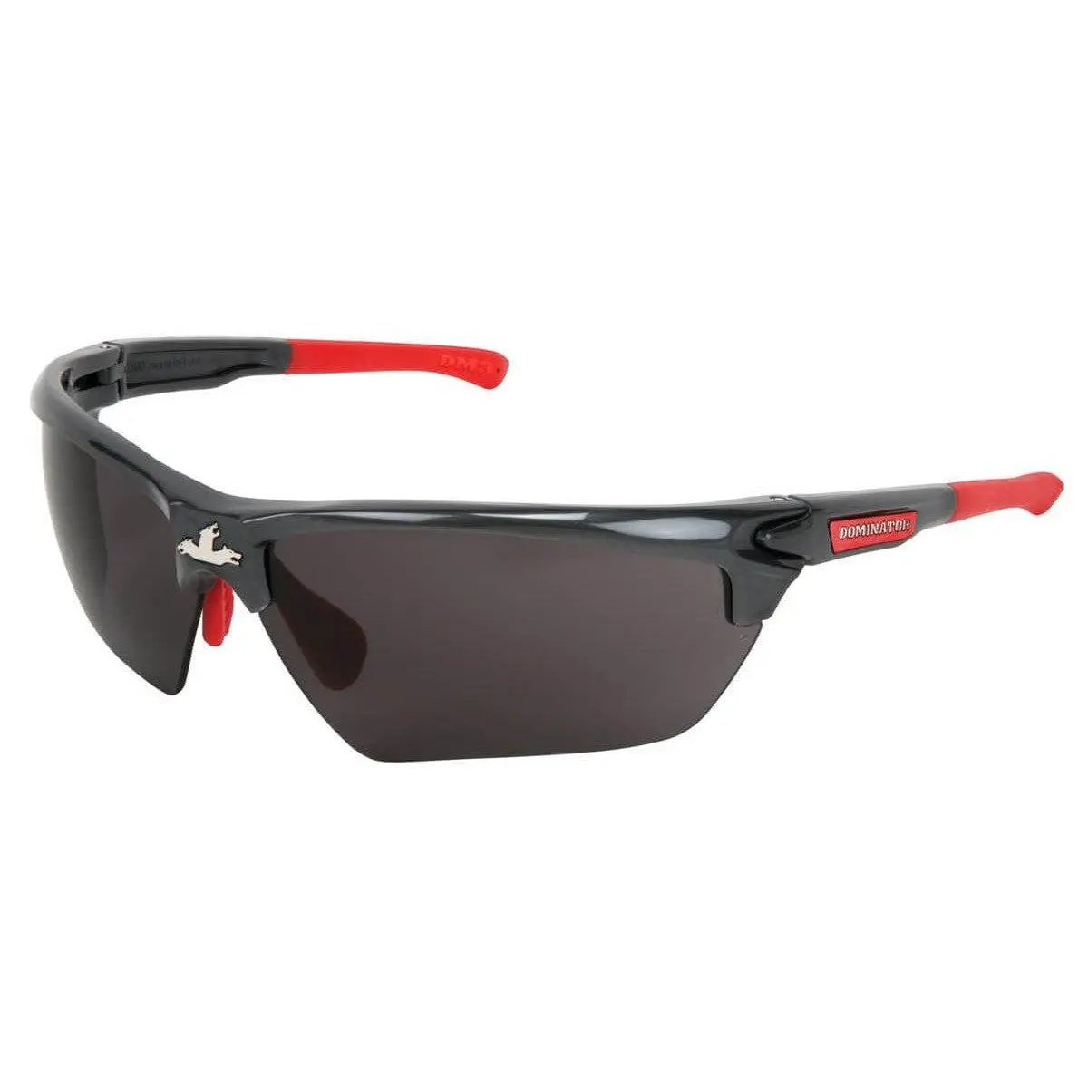 MCR Safety Dominator 3 Work Safety Glasses - Gunmetal Frame, Gray MAX6 Anti-Fog Lenses Eye Protection, Custom Fit, Adjustable Temples, Italian Design, Military High-Velocity Standards, Microfiber Pouch