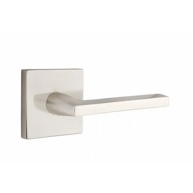 212 MAIN Helios Right-Hand Passage Door Knob, Forged Brass Handle, Satin Nickel Finish, Square Rose, Square Shape, Full Lip Strike Door Hardware
