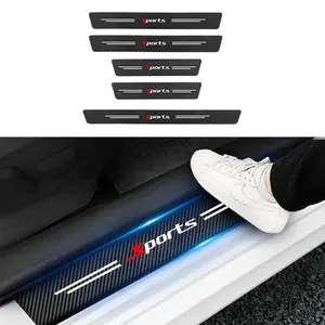 5pcs Sports Carbon Fiber Pattern Threshold Protection Threshold Protection Anti Scratch Anti Pedal Wear-Resistant Threshold Decoration Threshold Universal Car Accessories
