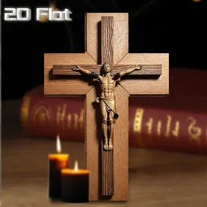 1 piece, vintage church style wooden cross wall decoration, 8 "x 12"/ 20 cm x 30 cm hanging cross, religious holiday decoration, ideal gift for pastors