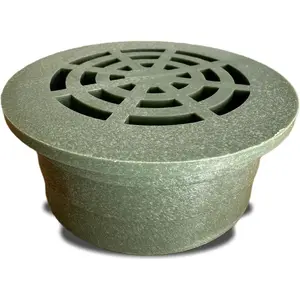 Durable Plastic Round Grate for 3" Drain Pipe - UV Resistant, Ideal for Lawns, Patios, & Landscaped Areas - Green or Black (1 Unit) (GREEN)