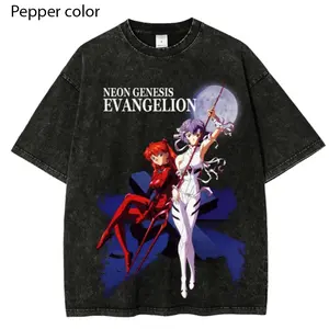 Evangelion Anime Shirt, Rei Asuka Graphic Tee, Moon Aesthetic Manga T-Shirt, Retro Washed Oversized Tee, Gift for Men, Gift for Women, Crew Neck T-shirt, Trending T-shirt