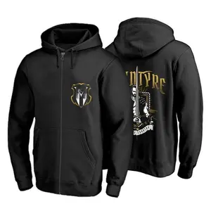 WWE The Undertaker 3D Zip Hoodie - Gold Logo Revolver Graphics - Unisex Street Casual Fall Winter Spring - Oversized Comfort Fan Merch - Men Women Wrestling Sportswear Jacket
