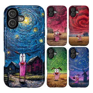 Courage The Cowardly Dog Phone Case, Cute Cartoon Dog Aesthetic Protective Cover, Gift for Her, Gift for Him, Cute Dog Xmas Cartoon Phone Cover for iPhone 17 16 15 14 13 12 11