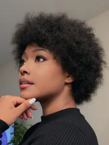 6 Inches Short Afro Human Hair Wigs, Natural Looking Wig, Natural Curly Kinky Coily Texture, Stylish & Comfortable Design, Perfect for Daily Use, Black Women Wigs, Natural Scalp Wig
