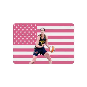Caitlin Clark Printed Metal Painting for Garage, Home, Cafe, Bar, Bathroom Wall Decoration Premium Sign 8x12 In