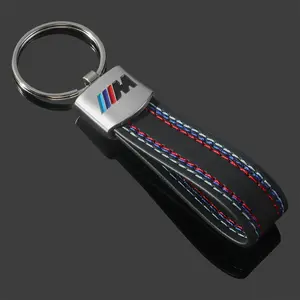 Bmw M Sport Styling Leather Car Emblem Key Fob & Keychain Set for Bmw M Performance Models G30/g32/3 Series/x1/x3/x5/x6/e61/e60/e31