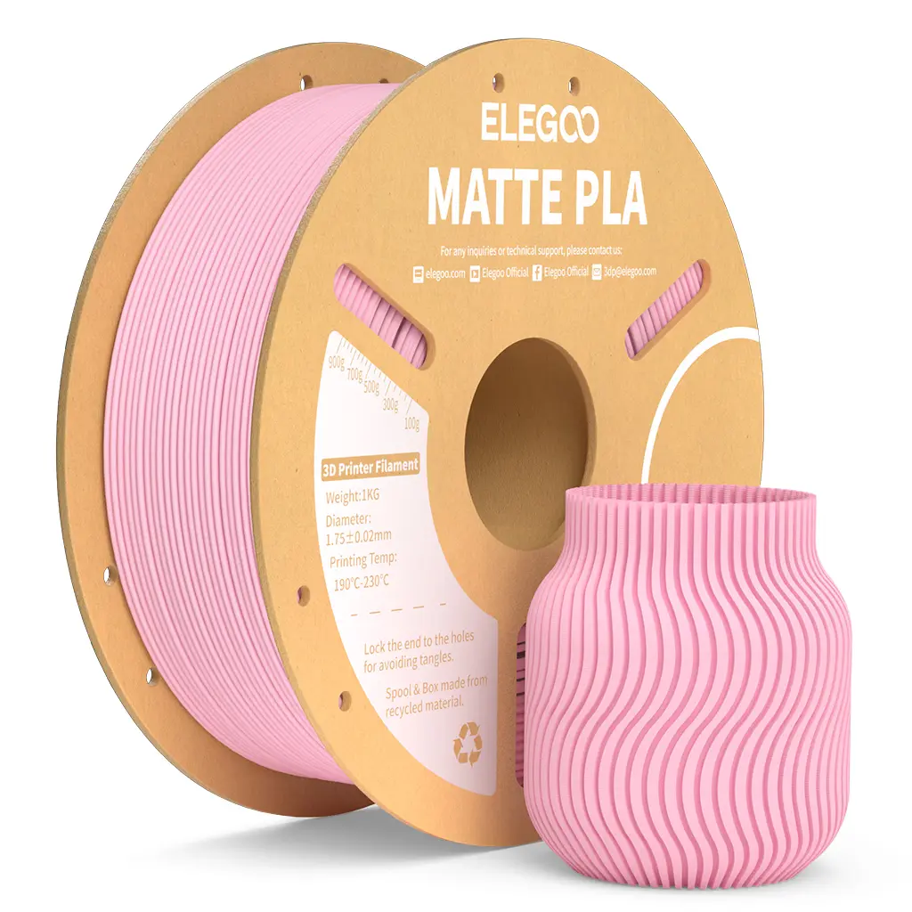ELEGOO Polylactic Acid (PLA) Aesthetics 1.75mm Diameter Matte White 3D Printer Filament, 1KG Cardboard Spool - Low Gloss, Smooth Prints, Universal Fit, Compatible with A1, Ender, Kobra Series Printers, 1.75 Mm Diameter, A1 Series, Kobra Printers