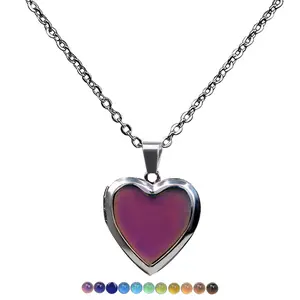 Photo Box Necklace Temperature Control Color Change Necklace for Women Men
