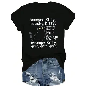 Funny T-shirt, funny angry kitten, rough kitten, grumpy furry kitten T-shirt, suitable as a gift for men, women, dads, moms, and friends