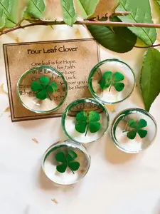 1pc Four-Leaf Clover Crystal Resin Exquisite Accessories, A Small Gift That Brings Luck, Good Luck And Success, A Small Gift For Family And Friends