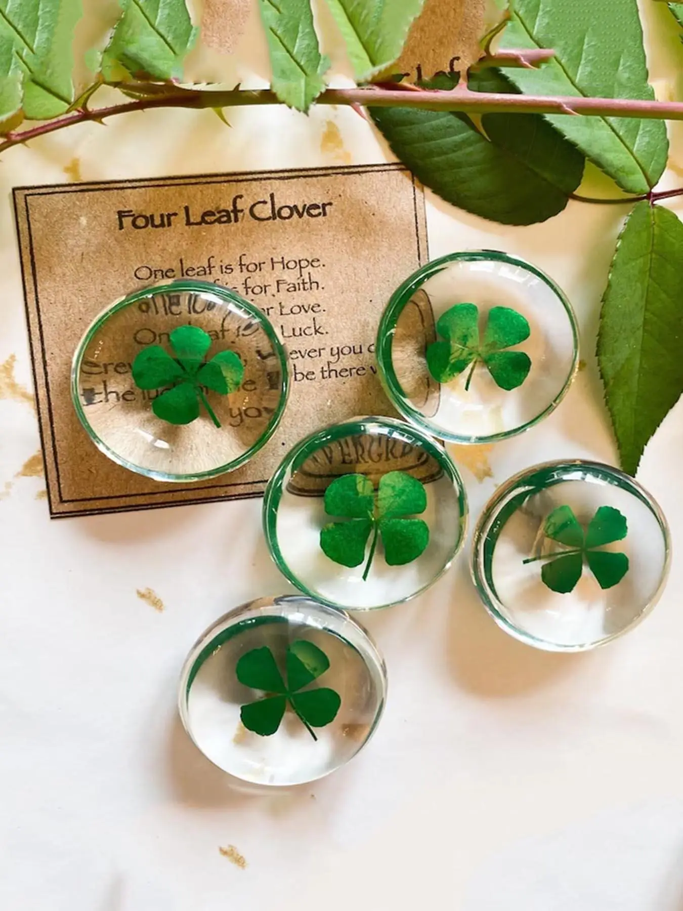 1pc Four-Leaf Clover Crystal Resin Exquisite Accessories, A Small Gift That Brings Luck, Good Luck And Success, A Small Gift For Family And Friends