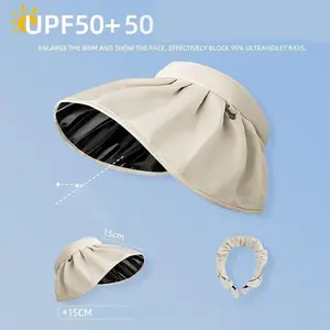 Headband Sun Hat — 2026 New Summer UV-Protection Sun Visor | Shell-Style Open-Top Hat with Face-Shading, Extra-Wide Brim | Foldable Design