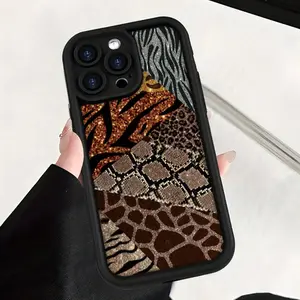 Case for iPhone 16 Pro Max 15 Plus 14 13 12 11 XS XR Innovative And Stylish Leopard Zebra Python Print Retro Pattern Pocket-Friendly Shockproof Silicone Protective Softcase