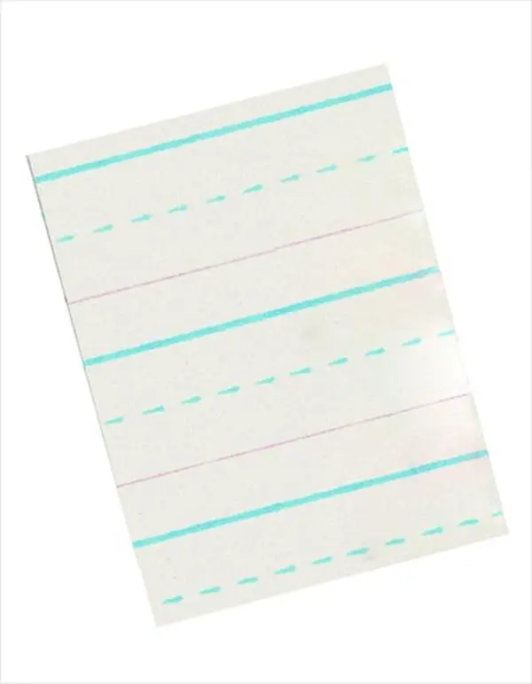Lined Writing Sheet, Long Way Grade 3 Book Paper - 11x8.5 in, 0.5 in Thick, White Office Stationery, Lined Paper