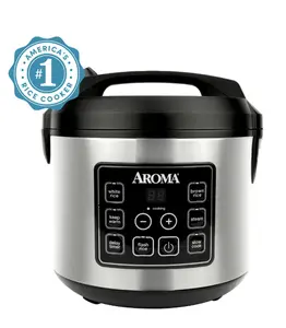 Aroma 20-Cup Digital Rice & Grain Cooker, Multi-Cooker, 8X Bonded Granite Coating, Silver, New