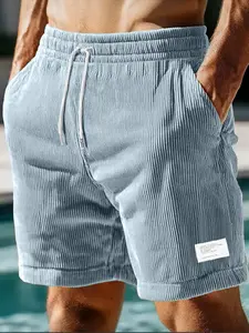 Men's Regular Fit Corduroy Shorts, Casual Comfy Breathable Shorts for Summer, Men's Bottoms for Daily Wear, Casual Streetwear Shorts