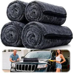 4PCS Car Drying Towel Microfiber Detailing Kit 36x24 in Car Towels Cleaning Supplies Reusable Shammy Quick Dry Cloth for Carwash Auto Boat RV Garage Home Scratch Safe Absorbent Cleaning