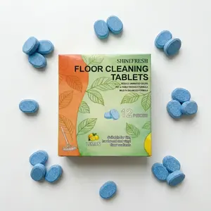 12Pcs Floor Cleaning Tablets Lemon Scented Multi-Surface Stain Remover Sheet Safe for Hardwood Marble Ceramic Tile Machine Washable Eco-Friendly Deep Clean Pods