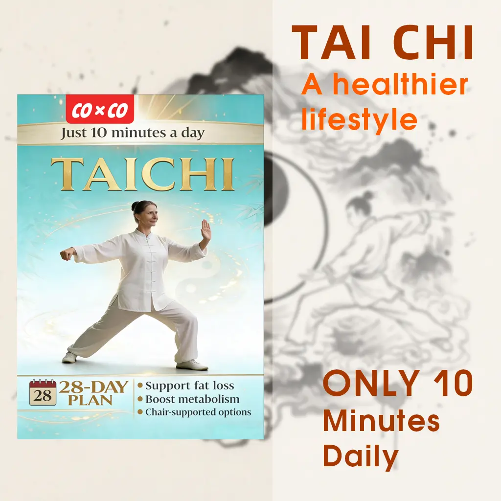 A Tai Chi practice manual for both seniors and beginners, a 28 day martial arts training guide printed in large characters with illustrations, a gentle Tai Chi movement and learner's practice guide, suitable as a gift for elders.
