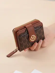 New Lychee Pattern Stylish Wallet for Women, Short Compact Design with Multiple Card Slots and Pockets, Organized Storage, Vintage Korean Style Coin Purse, Zipper Card Holder