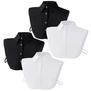 4PCS Detachable Dickey Collar Blouse for Women, Fake Half Shirts Faux False Collar for Girls Favors