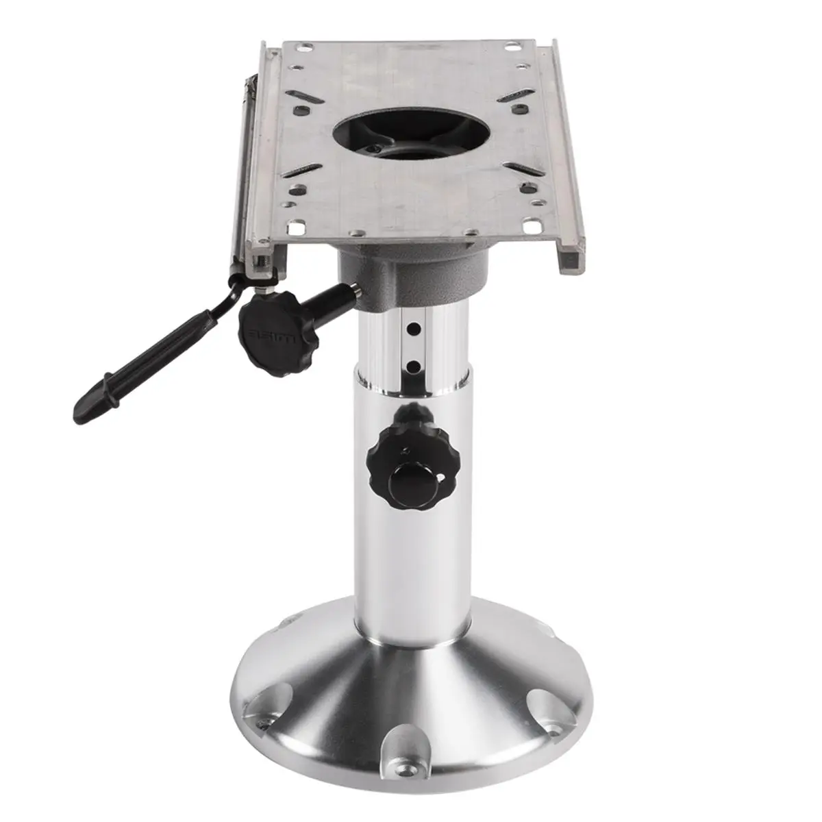 Wise 8WP21-374 Adjustable Pedestal with WD374, 2.87 in. Size, 9 in. Base, 12-18 in. Range, 5" Seat Travel, ABYC Code: AD, Boat Vertical Support Pole Furniture Legs
