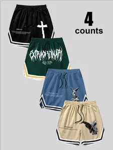 Men's Letter & Graphic Print Shorts, Casual Comfy Breathable Shorts for Daily Wear, Men's Bottom for Summer