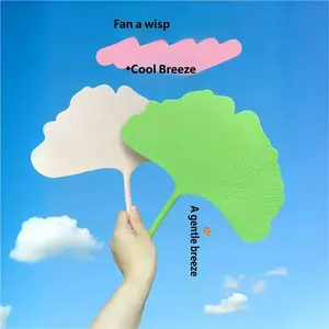 2pcs Folding Fans, Summer Essential Ginkgo Leaf Design, Portable Cooling Handheld Fan, Student Aesthetic Style, Photo Prop