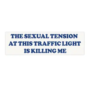 The tension at this traffic light | Bumper Sticker AND Magnet | Funny Meme Sticker | 8.7'' X 2.7'' | Waterproof Premium Quality