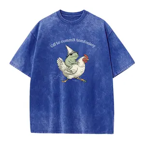 Off to Commit Tomfoolery T-Shirts, Frog Riding Chicken Tee, Sarcastic Graphic Tee