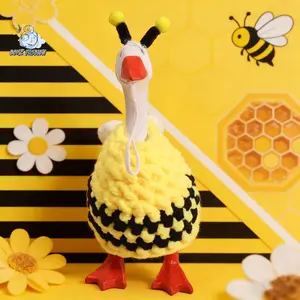 2 Pcs Set Valentine's Day Desk Goose Costume Cute Bee/Heart Cupid Clothes and Hat Mini Desk Goose Outfit