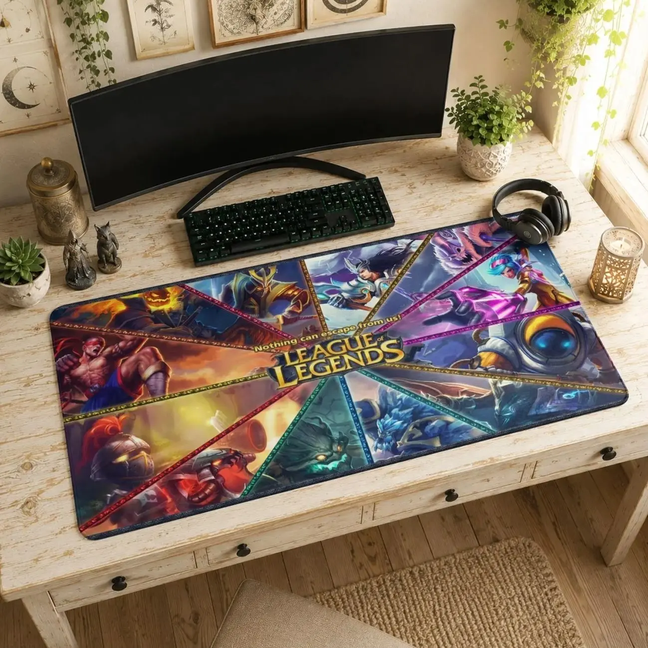 League of Legends Champions Mouse Pad | Desk Mat, LoL Splash Collage Gaming Gift