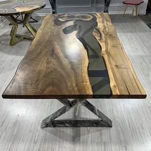 [BST109] Black Walnut Wood Epoxy Table custom epoxy river slab table, Executive Desk, Custom Large Epoxy River Table, Solid Wood Slabs Table, Large Computer Office Desk Workstation, Business Furniture for Home Office